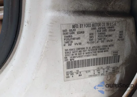 2001 Ford Escape Xlt z USA, uszkodzony, nr VIN 1FMYU03111KB11945